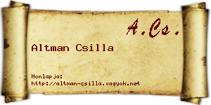 Altman Csilla névjegykártya