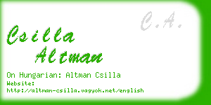 csilla altman business card